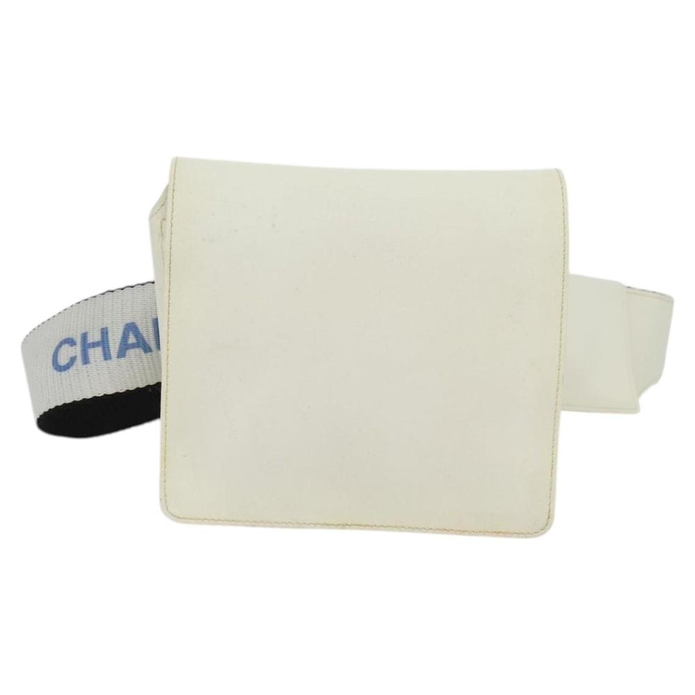 CHANEL Waist Bag Nylon White CC Auth bs25229 - Picture 13 of 16